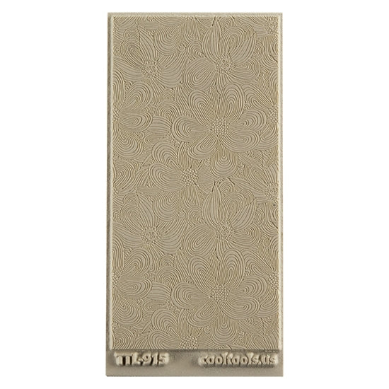 Texture Tile - Whimsy Lines Embossed. Beige Texture Tiles are flexible, washable and can be used with any soft clay. Spritz with CoolSlip or dust on Dry Powder Release for stick-free impressions when using metal clay and polymer clay.