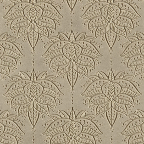 Texture Tile - Henna Blooms Embossed. Beige Texture Tiles are flexible, washable and can be used with any soft clay. Spritz with CoolSlip or dust on Dry Powder Release for stick-free impressions when using metal clay and polymer clay.