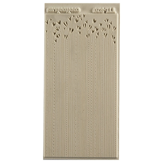 Texture Tile - Hearts in Bloom Embossed. Beige Texture Tiles are flexible, washable and can be used with any soft clay. Spritz with CoolSlip or dust on Dry Powder Release for stick-free impressions when using metal clay and polymer clay.