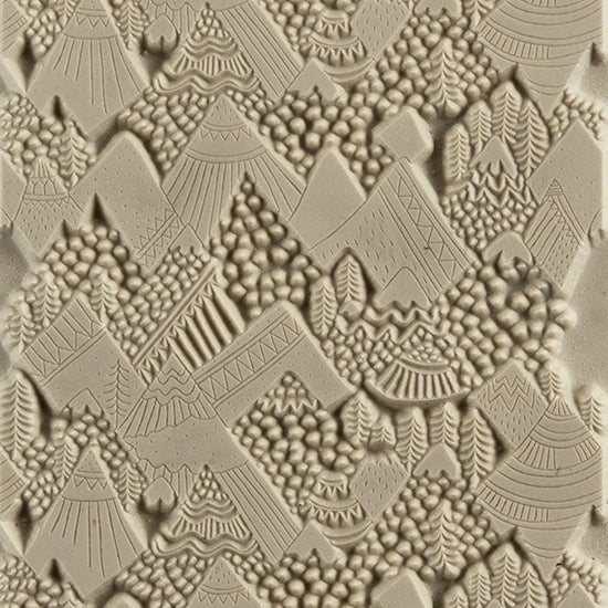 Texture Tile - In the Mountains Embossed. Beige Texture Tiles are flexible, washable and can be used with any soft clay. Spritz with CoolSlip or dust on Dry Powder Release for stick-free impressions when using metal clay and polymer clay.