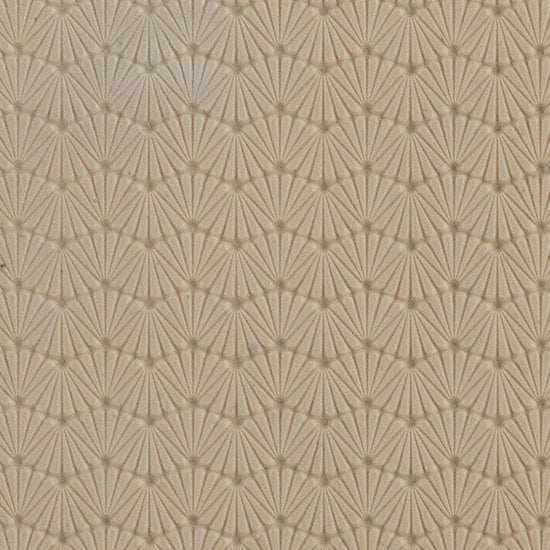 Texture Tile - Waved Scallops. Beige Texture Tiles are flexible, washable and can be used with any soft clay. Spritz with CoolSlip or dust on Dry Powder Release for stick-free impressions when using metal clay and polymer clay.