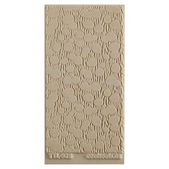 Texture Tile - Dandelion Field. Beige Texture Tiles are flexible, washable and can be used with any soft clay. Spritz with CoolSlip or dust on Dry Powder Release for stick-free impressions when using metal clay and polymer clay.