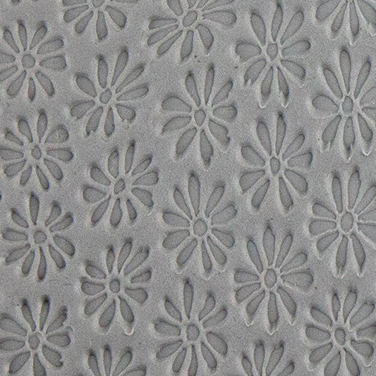 Texture Tile - Upsy Daisy sample rolled into clay