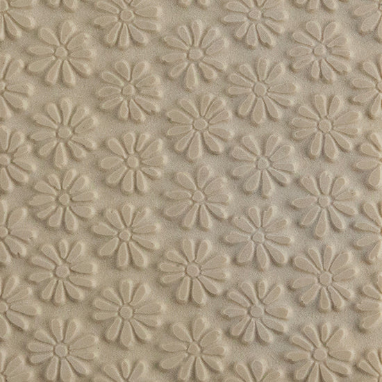 Texture Tile - Upsy Daisy. Beige Texture Tiles are flexible, washable and can be used with any soft clay. Spritz with CoolSlip or dust on Dry Powder Release for stick-free impressions when using metal clay and polymer clay.