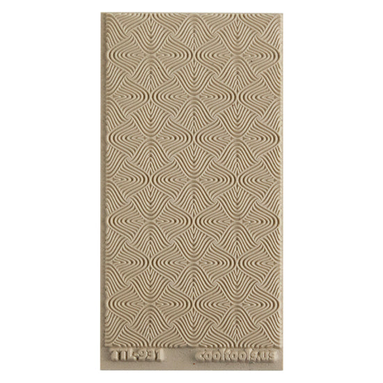 Texture Tile - Woven Illusion. Beige Texture Tiles are flexible, washable and can be used with any soft clay. Spritz with CoolSlip or dust on Dry Powder Release for stick-free impressions when using metal clay and polymer clay.