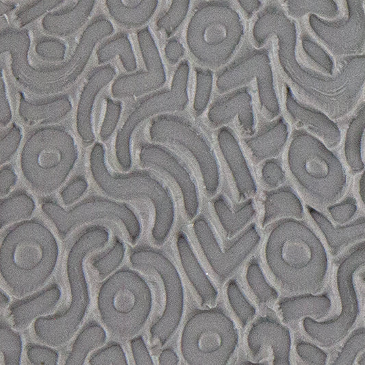 Texture Tile - Abstract Doodles sample rolled into clay