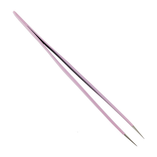 Stainless Steel Precision Beading Tweezers Stainless steel tweezers for picking up, handling and positioning those impossibly small findings, stones and components. Pink coloring makes it easy to pick out on your work bench.