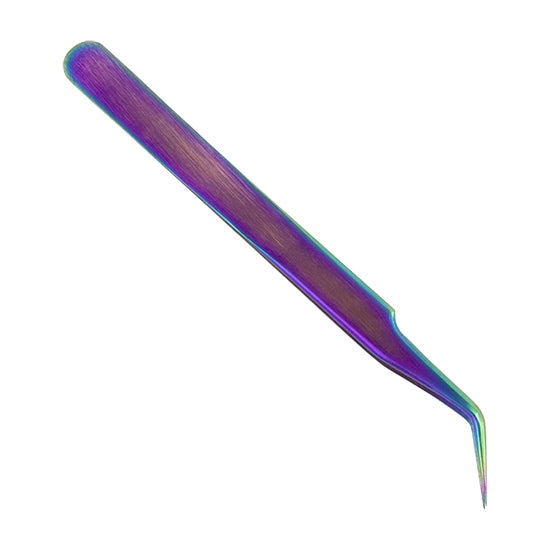 Stainless Steel Precision Beading Tweezers Rainbow Bent Tip