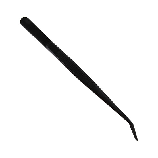 Tweezers - Stainless Steel Fine Bent Tip - Black