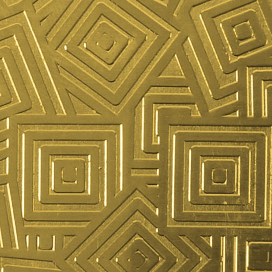 Textured Metal - Square Upon Square - Brass 22 gauge