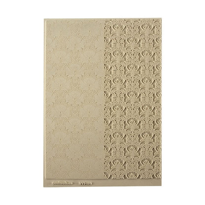 Vice Versa Texture - Orchid Ovation. Beige Vice Versa Textures include both the standard and reverse version of each pattern, allowing the artist to incorporate both designs in their work. Each version of the pattern is perfect for any size project, from earrings to cuffs. Vice Versa textures measure 9-1/4" x 6" with each pattern measuring 2-7/8" x 8-5/8".