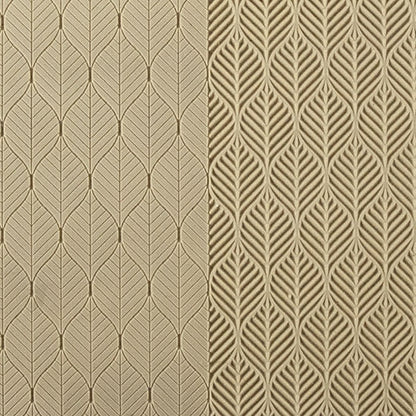Vice Versa Texture - Linear Leaves. Beige Vice Versa Textures include both the standard and reverse version of each pattern, allowing the artist to incorporate both designs in their work. Each version of the pattern is perfect for any size project, from earrings to cuffs. Vice Versa textures measure 9-1/4" x 6" with each pattern measuring 2-7/8" x 8-5/8".