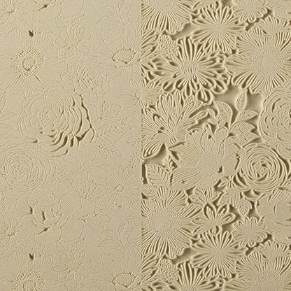 Vice Versa Texture - Grandma's Garden Beige Vice Versa Textures include both the standard and reverse version of each pattern, allowing the artist to incorporate both designs in their work. Each version of the pattern is perfect for any size project, from earrings to cuffs. Vice Versa textures measure 9-1/4" x 6" with each pattern measuring 2-7/8" x 8-5/8".