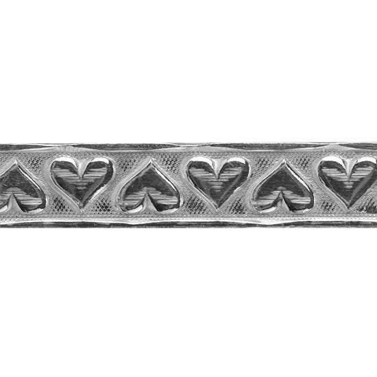 Patterned Wire - Sterling Silver - Stamped Heart 8mm 20 gauge Dead Soft - 6" Min