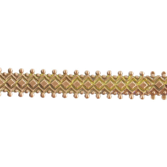 Patterned Wire - Brass - Double Dotted Diamond 24 gauge Dead Soft - 6" Min