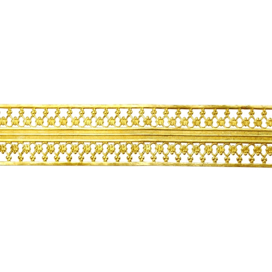 Patterned Wire - Brass - Beaded Ribbon 26 gauge Dead Soft - 6" Min