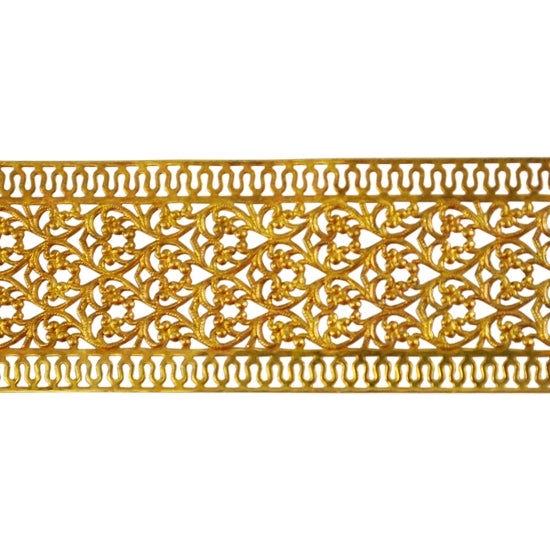 Patterned Wire - Brass - Floral Ribbon with Edging 24 gauge Dead Soft - 6" Min