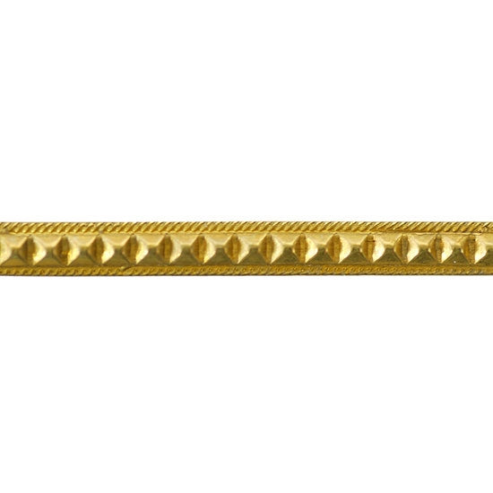 Patterned Wire - Brass - Studded Square 16 gauge Dead Soft - 6" Min