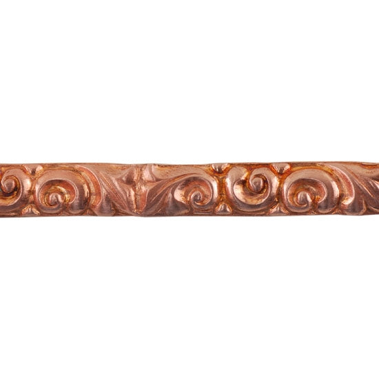 Patterned Wire - Copper - Leaves & Swirls 8 gauge Dead Soft - 6" Min