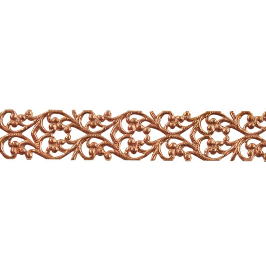 Patterned Wire - Copper - Blooming Heart 22 gauge Dead Soft - 6" Min