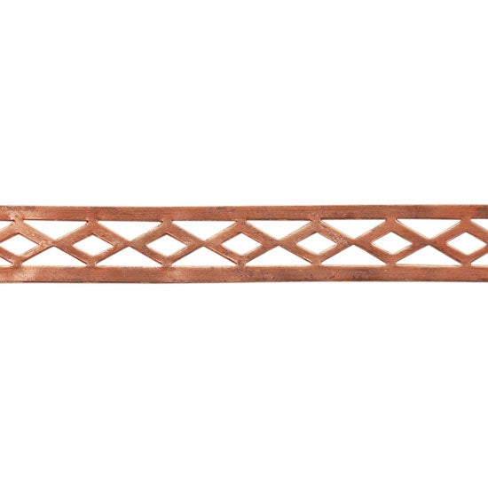 Patterned Wire - Copper - Edged Diamonds 24 gauge Dead Soft - 6" Min