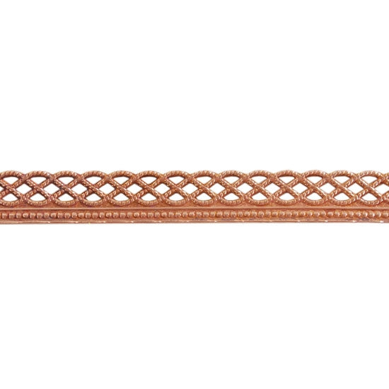 Patterned Wire - Copper - Knotted Rope with Edge 22 gauge Dead Soft - 6" Min