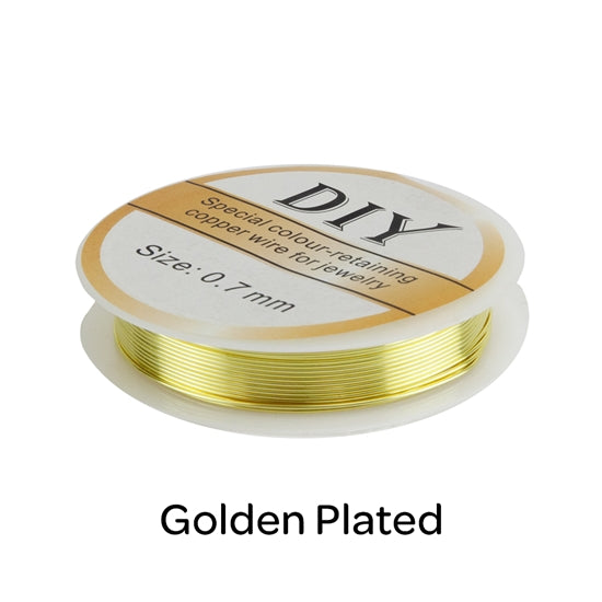 golden plated Copper Jewelry Wire - Long-Lasting Plating  - 21 ga - 10.17 Feet