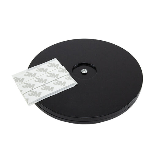 black Turntable 6" This turntable can be added to any work surface to allow easy access to the project you are working on. Includes double sided adhesive for attachment.