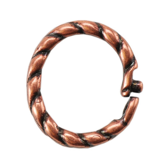 Copper Plate Jump Ring - Locking Twisted Oval