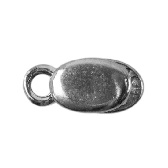 Sterling Silver Crimp End Cap - Oval