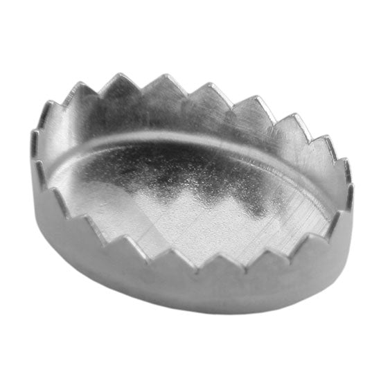 Fine Silver Bezel Cup - Serrated Oval