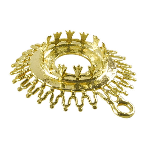 Brass Pendant Setting - Sunburst Round